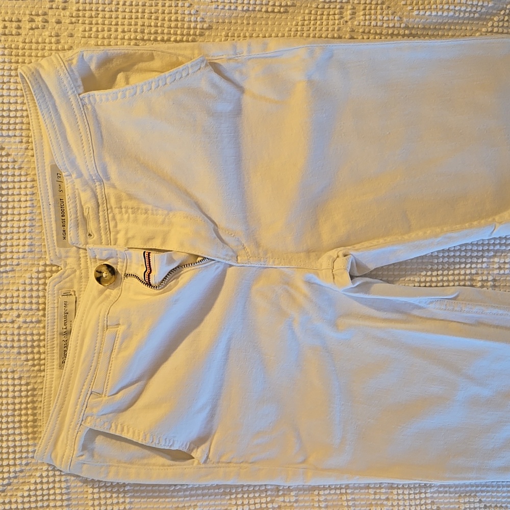 Anthropologie High-Rise White Bootcut Pants - Picture 5 of 13